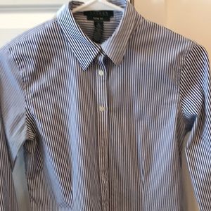 Blue & white pinstriped Lauren blouse